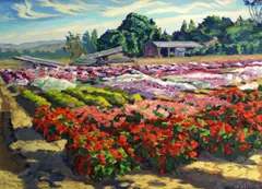 Michael Joseph, Flower farm, 2002, oil on board