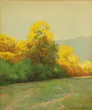 Lorenzo Palmer Latimer, A bit of Autumn, Reno, Nevada, watercolor on paperboard