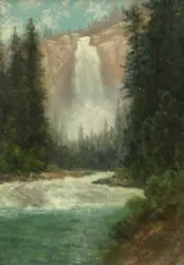 Charles Dorman Robinson, Nevada Falls, Yosemite, oil on board