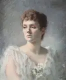 Ra John Singer Sargent, Portrait of a woman, thought to be Isabella Stuart Gardner, pastel on canvas
