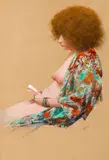 Aaron Shikler, The kimono, 1972, gouache on paper