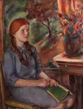Maurice H. Sterne, Young girl with a book, 1934, oil on canvas