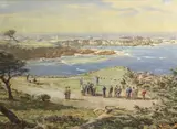 Arthur Weaver, Sixteenth green, Cypress Point, 1961, watercolor and gouache on paper