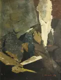 Paul Horiuchi, Untitled, 1964, mixed media collage on fiber board