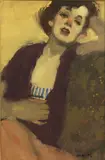 Milt Kobayashi, Seated woman, oil on canvas