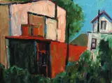 Lundy Siegriest, Back of Houses, Crockett, oil on canvas