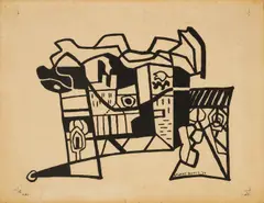 Stuart Davis, Harbor Landscape (Funnel and Smoke) (C. 21), 1939, Lithograph on wove paper