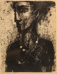 Nathan Oliveira, Mona; To Edgar Allan Poe VII (S. 8; 140), 1952; 1971, Two lithographs on wove paper, Mona signed in pencil