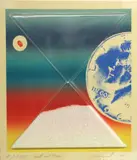 James Rosenquist, Earth and Moon, from Cold Light Suite, 1971, Color lithograph with vacuum formed plastic hourglass on wove paper