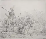 The Baptism of the Eunuch (B., Holl. 98; H. 182) by Rembrandt Harmensz van Rijn, 1641, Etching, without watermark, a good impression of Usticke's third state (of 4), sold Dec 2012