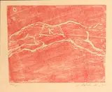 Susan Rothenberg, K (G. 2021), 2004, Lithograph in red ink on Japanese paper
