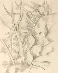 Trees by Marsden Hartley, 1927, pencil on paper laid down on paper, sold Nov 2012