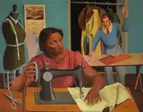 Gertrude Shibley, Tailor Shop, 1943, oil on canvas