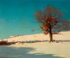 Old Oaks Defiance, Woodstock, Vermont by L. Birge Harrison, oil on canvas, sold Nov 2012