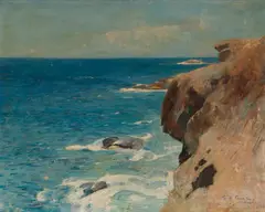 Cliffs along the sea, St. Thomas by Emil Carlsen, 1916, oil on canvas, sold Nov 2012