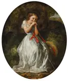 Lilly Martin Spencer, Girl in the woods, oil on canvas