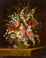 Adelheid Dietrich, Floral still life, oil on canvas laid down on Masonite