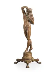 Malvina Hoffman, Boy with Panther Club, Bronze with brownish-gold patina