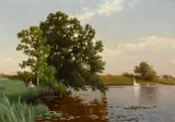 Alfred Thompson Bricher, Young woman by a lake