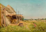 Louis Paul Dessar, Giverny Landscape, oil on canvas