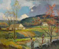 William Edouard Scott, Riding in the Country, oil on canvas
