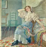 Robert Reid, Reminiscing, oil on canvas