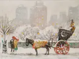 Guy Carleton Wiggins, Along 59th Street in Winter