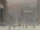 Johann Berthelsen, City view in winter (5th Avenue and 58th Street)