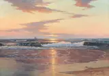 Warren Sheppard, Sunrise on the shore, oil on canvas