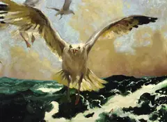 Jamie Wyeth, The Warning, 2007, Mixed media on paper