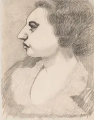 Milton Avery, Pensive Profile, circa 1940, pencil on paper