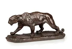 Walking Puma by Charles Cary Rumsey, bronze with brown patina, sold Nov 2012