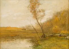 Day in October by John Francis Murphy, oil on canvas tacked over panel, sold Nov 2012