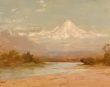 Thomas Hill, View of Mount Hood, oil on paperboard