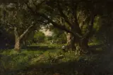 William Keith, A clearing among the oaks, Alameda, oil on canvas