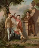 Ernest Etienne Narjot, The grandchildren, oil on canvas