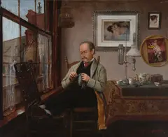 Henry Alexander, Darning, oil on canvas