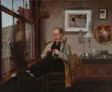 Henry Alexander, Darning, oil on canvas