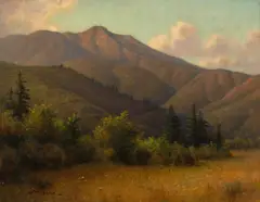 William Barr, Mount Tamalpais with redwoods, oil on canvas