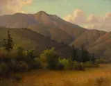 William Barr, Mount Tamalpais with redwoods, oil on canvas