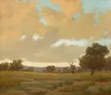 Granville Redmond, Clouds gathering above a Marin landscape
