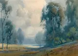 Percy Gray, Eucalyptus on a sloping hill