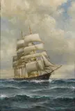 William A. Coulter, Three-masted ship on open seas