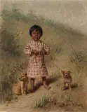 Grace Hudson, Greenie with two yellow puppies