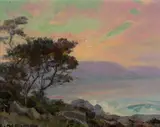 Albert Thomas Derome, Sand Dunes, Point Pinos, bush lupine, mesam, 1945; Carmel Bay from Pescadero Point, 1946 (a pair)