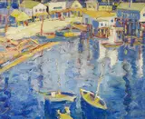 Main Street, Tiburon, with boats by Selden Connor Gile, circa 1928, oil on panel, sold Dec 2012
