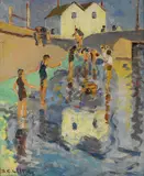 The Bathers by Selden Connor Gile, 1929, oil on board, sold Dec 2012