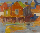 Maurice Logan, Belvedere Waterfront, oil on canvas