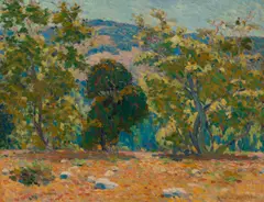 E. Roscoe Shrader, California landscape, La Cañada, oil on canvas