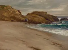 Arch beach, Christmas by Frank Cuprien, 1917, oil on canvas, sold Dec 2012